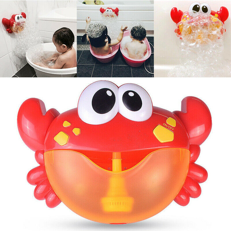 Crab Bubble Maker Automated Spout Musical Bubble Machine Bath Kids Fun Toy Gift